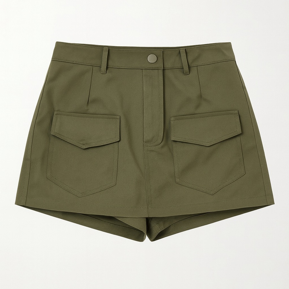 Olive Green Utility Pocket Skort